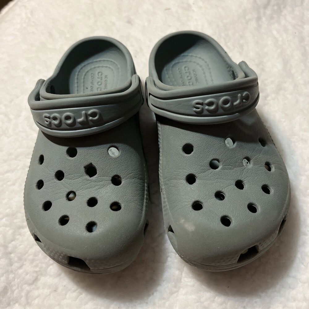 Crocs Toddler Classic Clogs Gray Toddler Size C11 Used Condition